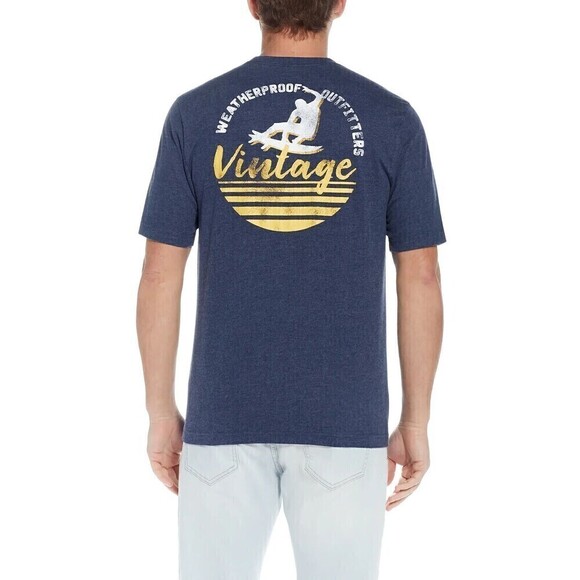 Weatherproof Vintage Men Graphic Tee Short Sleeve Super Soft Cotton - Picture 2 of 4